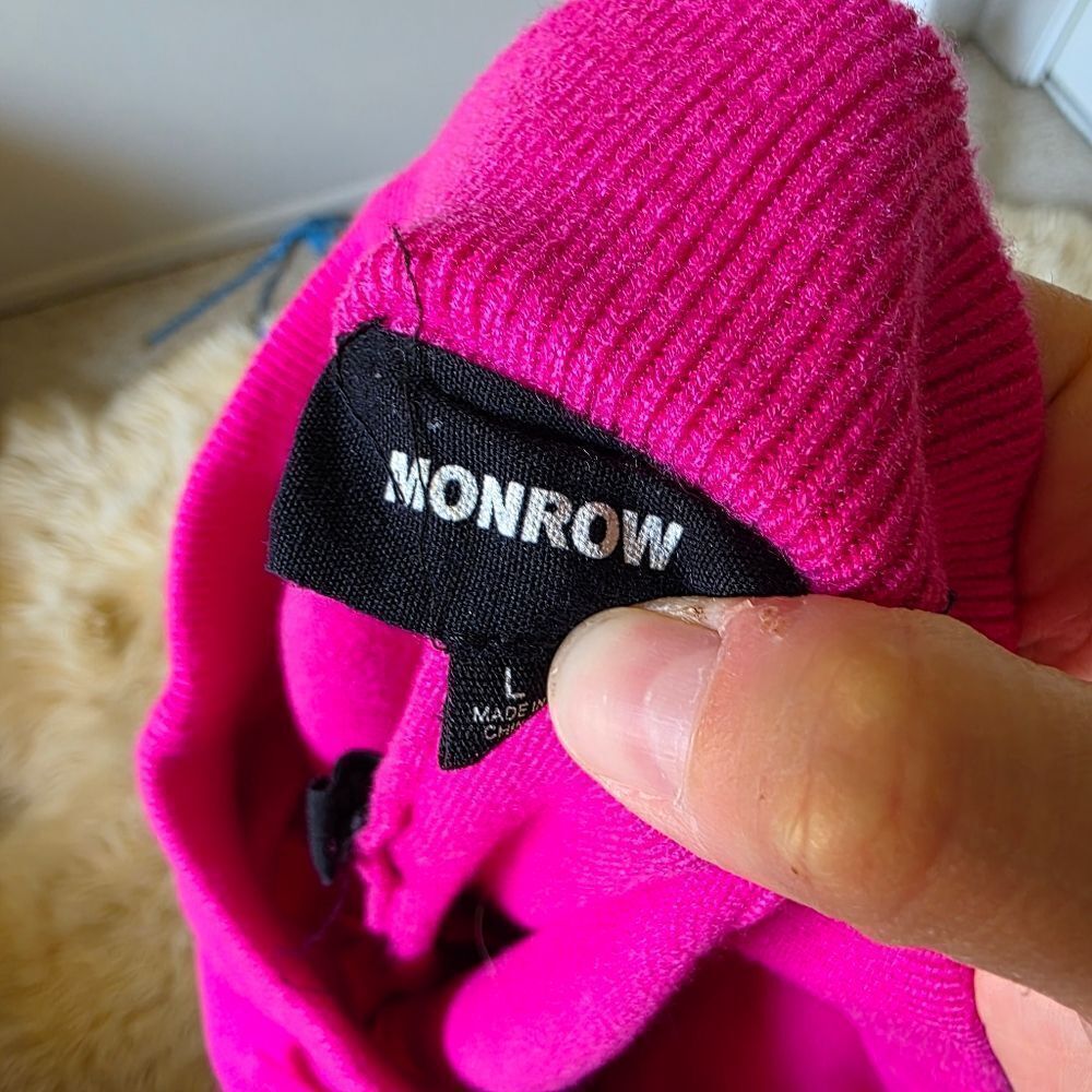 Monrow Fushia Soft Knit Cuffed Jogger Size Large - Picture 4 of 6